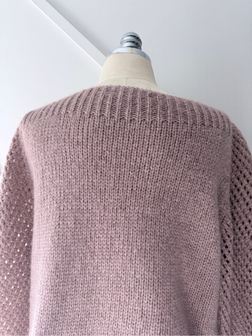 LoveShackFancy Alpaca Wool Blend Bateau Neck Crop Sweater Pink Size M - Picture 15 of 17